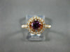 ESTATE .91CT DIAMOND & AAA PURPLE GARNET 18KT ROSE GOLD 3D HALO ENGAGEMENT RING