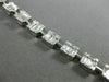 ESTATE 4.04CT ROUND & BAGUETTE DIAMOND 18KT WHITE GOLD 3D SQUARE TENNIS BRACELET