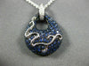 ESTATE 2.51CT DIAMOND & SAPPHIRE 18KT WHITE & BLACK GOLD TEAR DROP SWIRL PENDANT