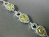 ESTATE GIA 7.11CT WHITE & FANCY YELLOW DIAMOND 18K TWO TONE GOLD TENNIS BRACELET
