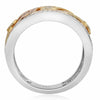 LARGE 1.01CT MULTI COLOR DIAMOND 18K TRICOLOR GOLD ETOILE LEAF ANNIVERSARY RING