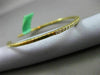 ESTATE .62CT DIAMOND 18KT YELLOW GOLD 3D CLASSIC 2mm FLEXIBLE BANGLE BRACELET