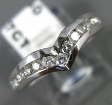 ESTATE .47CT DIAMOND 14KT WHITE GOLD "V" SHAPE CHANNEL ANNIVERSARY RING #14506