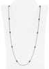 ESTATE LONG 17.29CT DIAMOND & AAA SAPPHIRE 18KT WHITE GOLD BY THE YARD NECKLACE