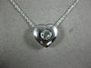 ESTATE .23CT DIAMOND 14KT WHITE GOLD 3D CLASSIC SOLITAIRE HEART PENDANT #5189