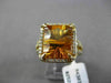 ESTATE LARGE 5.76CT DIAMOND & AAA CITRINE 14KT YELLOW GOLD 3D HALO FILIGREE RING