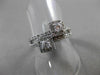 ANTIQUE WIDE .60CT ROUND DIAMOND 14KT WHITE GOLD SQUARE DOUBLE HALO RING #19430