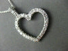 ESTATE LARGE .77CT DIAMOND 14KT WHITE GOLD FLOATING OPEN HEART PENDANT #14730
