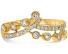 .36CT DIAMOND 14K YELLOW GOLD ROUND BEZEL & PRONG 2 ROW CRISS CROSS LOVE RING
