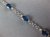 4.53CT DIAMOND & AAA SAPPHIRE 14KT WHITE GOLD 3D 3 STONE PANTHER TENNIS BRACELET