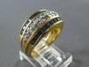 WIDE 1.99CT DIAMOND & AAA SAPPHIRE 18KT YELLOW GOLD MULTI ROW ANNIVERSARY RING