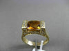 ESTATE LARGE 1.79CT DIAMOND & EXTRA FACET CITRINE 14KT YELLOW GOLD TENSION RING