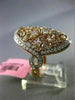 ESTATE EXTRA LARGE 3.78CT FANCY MULTI COLOR DIAMOND 18KT GOLD OVAL INFINITY RING