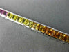 ESTATE 11.26CT MULTI COLOR SAPPHIRE 14K WHITE GOLD 3D GRADUATING TENNIS BRACELET