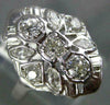 ANTIQUE WIDE .78CT DIAMOND 14KT WHITE GOLD ROUND & MARQUISE FILIGREE RING #565