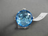 ESTATE 13.32CT DIAMOND & AAA EXTRA FACET BLUE TOPAZ 14KT WHITE GOLD 3D ROPE RING