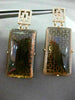 ESTATE .76CT DIAMOND & SMOKY TOPAZ 18KT ROSE GOLD 3D ELONGATED HANGING EARRINGS