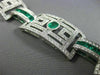 ESTATE WIDE 15.75CT DIAMOND & AAA EMERALD 18KT WHITE GOLD SQUARE TENNIS BRACELET