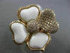 ESTATE EXTRA LARGE 1.90CT DIAMOND & AAA AGATE 18K ROSE GOLD 3D HEART FLOWER RING