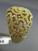 ESTATE LARGE 1.41CT DIAMOND 18KT YELLOW GOLD OPEN FILIGREE MULTI FLOWER FUN RING