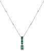 3.98CT DIAMOND & AAA EMERALD 18KT 2 TONE GOLD EMERALD CUT & ROUND LOVE NECKLACE