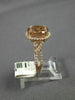 ESTATE LARGE 2.90CT DIAMOND & AAA MORGANITE 14KT ROSE GOLD OVAL ENGAGEMENT RING