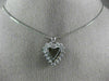ESTATE .56CT DIAMOND 14KT WHITE GOLD 3D CLASSIC OPEN HEART LOVE PENDANT #10807