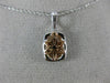 ESTATE .57CT WHITE & PINK DIAMOND 14K WHITE & ROSE GOLD CLUSTER FLOATING PENDANT