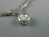 ANTIQUE .20CT DIAMOND 18K WHITE GOLD 3D CLASSIC SOLITAIRE SWIRL NECKLACE #19119