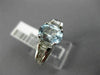 WIDE 2.35CT DIAMOND & AQUAMARINE 14KT WHITE GOLD OVAL SOLITAIRE ENGAGEMENT RING