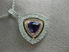 LARGE 1.15CT DIAMOND & AAA AMETHYST 14K WHITE & ROSE GOLD 3D DOUBLE HALO PENDANT