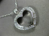 ESTATE LARGE .75CT DIAMOND 18KT WHITE GOLD 3D CLASSIC OPEN HEART PENDANT #12129
