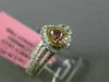 ESTATE LARGE GIA .59CT DIAMOND 18KT TRI COLOR GOLD 3D PEAR HALO ENGAGEMENT RING
