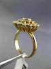 ESTATE .75CT ROUND DIAMOND 14KT YELLOW GOLD 3D FLOWER MILGRAIN FILIGREE RING