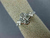 ESTATE .60CT DIAMOND 18KT WHITE GOLD 3D ROUND FOUR LEAF CLOVER FLOWER LOVE RING