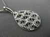 ESTATE .14CT DIAMOND 14KT WHITE GOLD FILIGREE TEAR DROP FLOWER FLOATING PENDANT