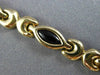 ESTATE 14KT YELLOW GOLD 3D BLACK ONYX MARQUISE HANDCRAFTED LINK LOVE BRACELET