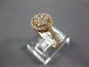 ESTATE .54CT DIAMOND 18KT ROSE GOLD CLUSTER ROUND HALO FILIGREE FRIENDSHIP RING