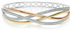 ESTATE WIDE 1.04CT DIAMOND 14KT TRI COLOR GOLD 3D CRISS CROSS BANGLE BRACELET