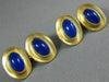 ESTATE LARGE AAA BLUE CHALCEDONY 22KT YELLOW GOLD 3D OVAL MEN'S CUFFLINKS #26235