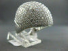 ESTATE LARGE 6.05CTW DIAMOND 18KT WHITE GOLD FLAT DOME SHAPE FUN RING STUNNING!