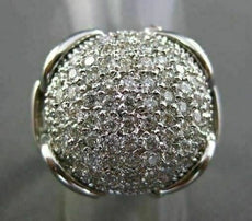 ESTATE LARGE 1.82CT DIAMOND 14KT WHITE GOLD CIRCULAR DOME SHAPED RING AMAZING!!