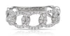 ESTATE WIDE .40CT DIAMOND 14K WHITE GOLD LOVE KNOT LINK WEDDING ANNIVERSARY RING