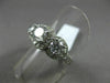 ESTATE 2.0CT DIAMOND 14KT WHITE GOLD 3D 3 STONE FILIGREE HALO ENGAGEMENT RING