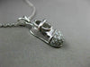 ESTATE .25CT DIAMOND 14KT WHITE GOLD HANDCRAFTED BABY SHOE PENDANT CHARM #20882