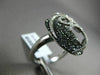 ESTATE LARGE 1.89CT WHITE & BLACK DIAMOND 18KT WHITE GOLD OVAL FILIGREE FUN RING