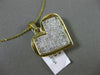 ESTATE EXTRA LARGE 2.60CT DIAMOND 14K YELLOW GOLD 3D HEART LOVE FLOATING PENDANT