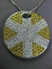 ESTATE LARGE 3.70CT DIAMOND & YELLOW SAPPHIRE 18K TWO TONE GOLD SUNBURST PENDANT
