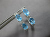1.40CT DIAMOND & AAA BLUE TOPAZ 14K WHITE GOLD OVAL & ROUND HOOP EARRINGS #27919