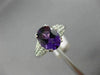 ESTATE 1.56CT DIAMOND & AMETHYST 14K WHITE GOLD 3D OVAL FILIGREE ENGAGEMENT RING